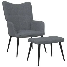 Sillón de relax con taburete tela gris oscuro de vidaXL, Sillones - Ref: Foro24-327953, Precio: 122,11 €, Descuento: %