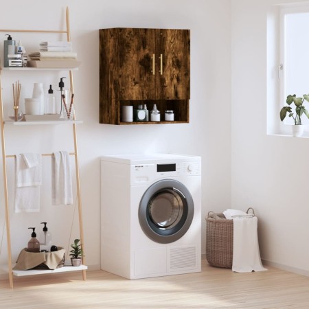 Armario de pared madera de ingeniería roble ahumado 60x31x70 cm