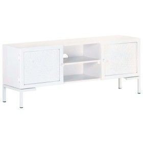 Massives Mangoholz TV-Möbel in Weiß 115x30x46 cm von vidaXL, TV-Möbel - Ref: Foro24-323580, Preis: 106,64 €, Rabatt: %
