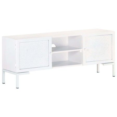 Massives Mangoholz TV-Möbel in Weiß 115x30x46 cm von vidaXL, TV-Möbel - Ref: Foro24-323580, Preis: 106,64 €, Rabatt: %