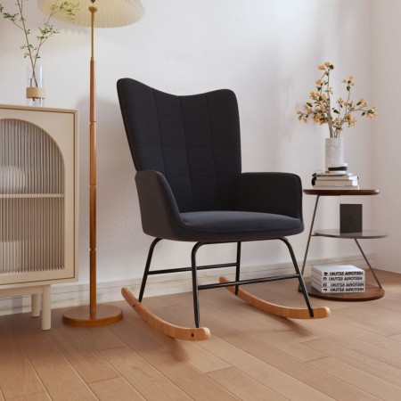 Silla mecedora de tela negra de vidaXL, Mecedoras - Ref: Foro24-328013, Precio: 122,88 €, Descuento: %