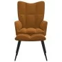 Brown velvet relaxation chair with footrest by vidaXL, Armchairs - Ref: Foro24-328092, Price: 146,12 €, Discount: %