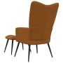 Brauner Samt-Entspannungssessel mit Fußstütze von vidaXL, Sessel - Ref: Foro24-328092, Preis: 110,99 €, Rabatt: %