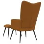 Brown velvet relaxation chair with footrest by vidaXL, Armchairs - Ref: Foro24-328092, Price: 146,12 €, Discount: %