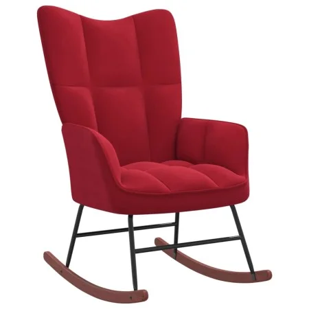 Silla mecedora de terciopelo rojo vino tinto de vidaXL, Mecedoras - Ref: Foro24-328144, Precio: 117,82 €, Descuento: %