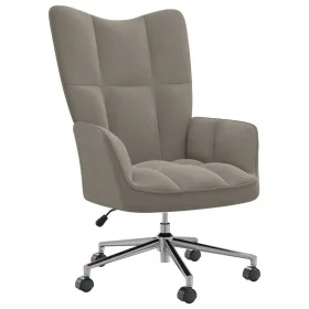 Hellgrauer Samt-Entspannungssessel von vidaXL, Sessel - Ref: Foro24-328161, Preis: 115,60 €, Rabatt: %