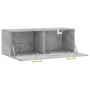 Armario de pared madera ingeniería gris hormigón 100x36,5x35 cm