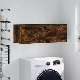 Armario de pared madera ingeniería roble ahumado 100x36,5x35 cm Armario de pared madera ingeniería roble ahumado 100x36,5x35 cm
