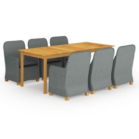 Juego de comedor para jardín 9 piezas gris claro
