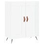 Aparador de madera contrachapada blanco brillante 69,5x34x90 cm