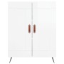 Aparador de madera contrachapada blanco brillante 69,5x34x90 cm