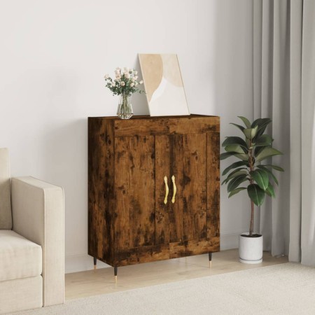 Aparador de madera de ingeniería roble ahumado 69,5x34x90 cm