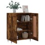 Aparador de madera de ingeniería roble ahumado 69,5x34x90 cm