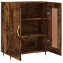 Aparador de madera de ingeniería roble ahumado 69,5x34x90 cm