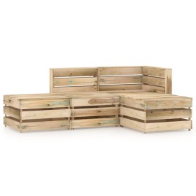 Set de muebles de jardín 4 pzas madera de pino impregnada verde