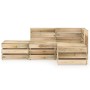 Set de muebles de jardín 4 pzas madera de pino impregnada verde
