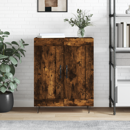 Aparador de madera de ingeniería roble ahumado 69,5x34x90 cm