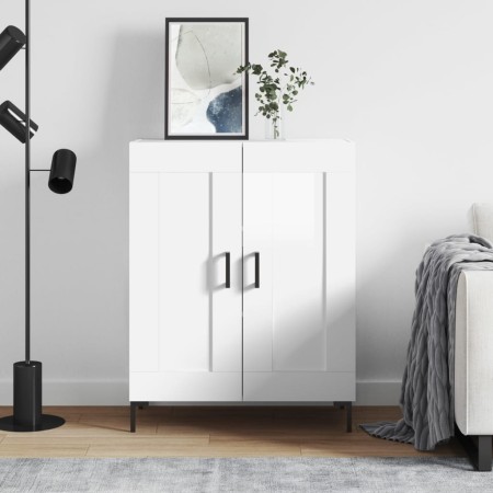 Aparador de madera contrachapada blanco brillante 69,5x34x90 cm en Aparadores | Comprar online en Foro24