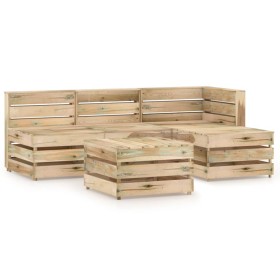 Set de muebles de jardín 5 pzas madera de pino impregnada verde