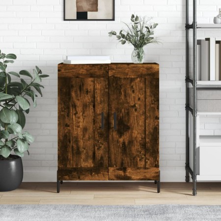Aparador de madera de ingeniería roble ahumado 69,5x34x90 cm