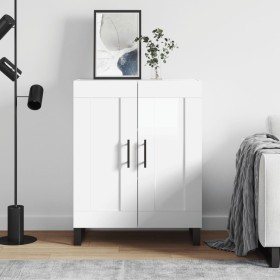 Aparador de madera contrachapada blanco brillante 69,5x34x90 cm Aparador de madera contrachapada blanco brillante 69,5x34x90 cm