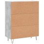 Aparador de madera de ingeniería gris hormigón 69,5x34x90 cm
