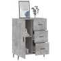 Aparador de madera de ingeniería gris hormigón 69,5x34x90 cm