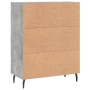 Aparador de madera de ingeniería gris hormigón 69,5x34x90 cm