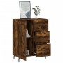 Aparador de madera de ingeniería roble ahumado 69,5x34x90 cm