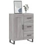 Aparador de madera de ingeniería gris Sonoma 69,5x34x90 cm