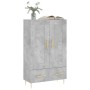 Aparador alto madera de ingeniería gris hormigón 69,5x31x115 cm