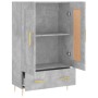 Aparador alto madera de ingeniería gris hormigón 69,5x31x115 cm
