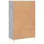 Aparador alto madera de ingeniería gris hormigón 69,5x31x115 cm