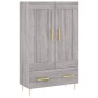 Aparador alto madera de ingeniería gris Sonoma 69,5x31x115 cm