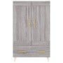 Aparador alto madera de ingeniería gris Sonoma 69,5x31x115 cm