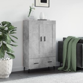 Aparador alto madera de ingeniería gris hormigón 69,5x31x115 cm Aparador alto madera de ingeniería gris hormigón 69,5x31x115 cm
