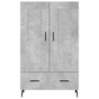 Aparador alto madera de ingeniería gris hormigón 69,5x31x115 cm