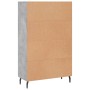 Aparador alto madera de ingeniería gris hormigón 69,5x31x115 cm