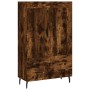 Aparador alto madera de ingeniería roble ahumado 69,5x31x115 cm