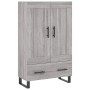 Aparador alto madera de ingeniería gris Sonoma 69,5x31x115 cm