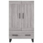 Aparador alto madera de ingeniería gris Sonoma 69,5x31x115 cm