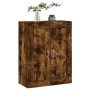 Armario de pared madera ingeniería roble ahumado 69,5x34x90 cm