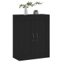 Armario de pared madera de ingeniería negro 69,5x34x90 cm