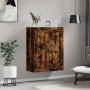 Armario de pared madera ingeniería roble ahumado 69,5x34x90 cm