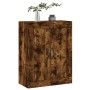 Armario de pared madera ingeniería roble ahumado 69,5x34x90 cm