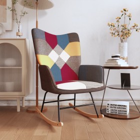 Silla mecedora de tela Patchwork