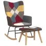 Rocking chair with patchwork fabric footrest by vidaXL, Rocking chairs - Ref: Foro24-328192, Price: 124,12 €, Discount: %