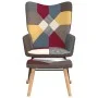 Rocking chair with patchwork fabric footrest by vidaXL, Rocking chairs - Ref: Foro24-328192, Price: 124,12 €, Discount: %