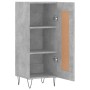 Aparador de madera contrachapada gris hormigón 34,5x34x90 cm