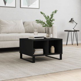 Mesa de centro madera contrachapada negro 60x50x36,5 cm Mesa de centro madera contrachapada negro 60x50x36,5 cm
